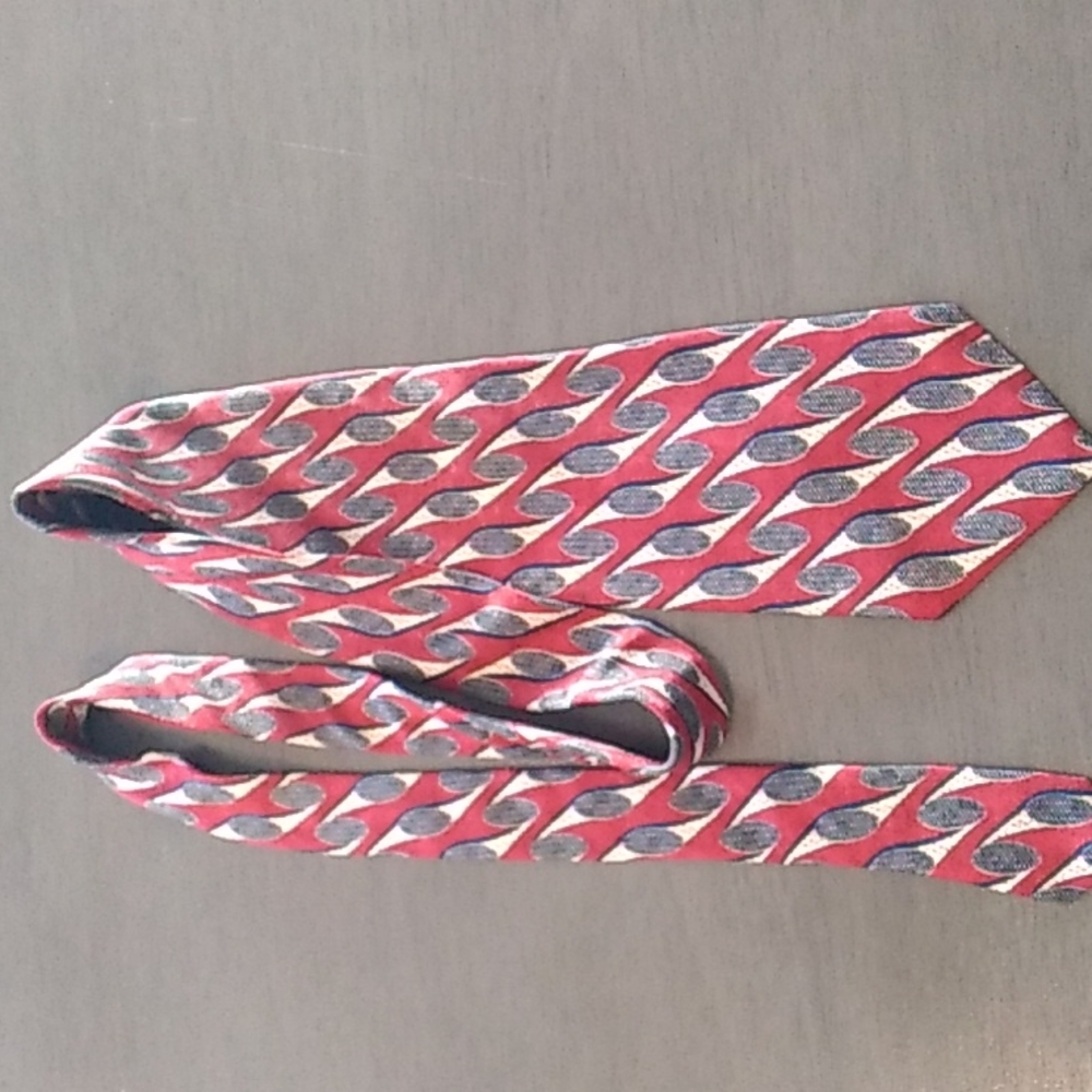 Albert Nipon Vintage Red Silk Necktie - image 2